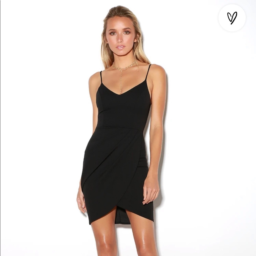 Lulu’s Black bodycon dress forever your girl XS